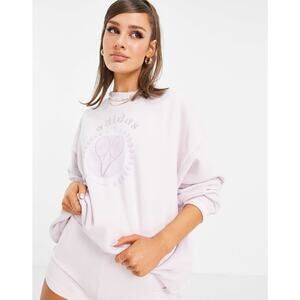 adidas Originals Tennis Luxe Cotton Sweatshirt Pearl Pink Size Medium